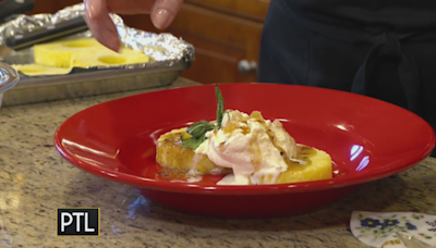 Cooking with Rania: Charred Pineapple with Spicy Honey and Coconut Ice Cream