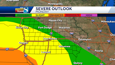 Iowa weather: A few severe storms possible in Iowa Monday