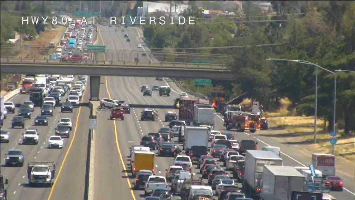 I-80 crash near Roseville backs up eastbound traffic at Riverside Avenue, CHP says