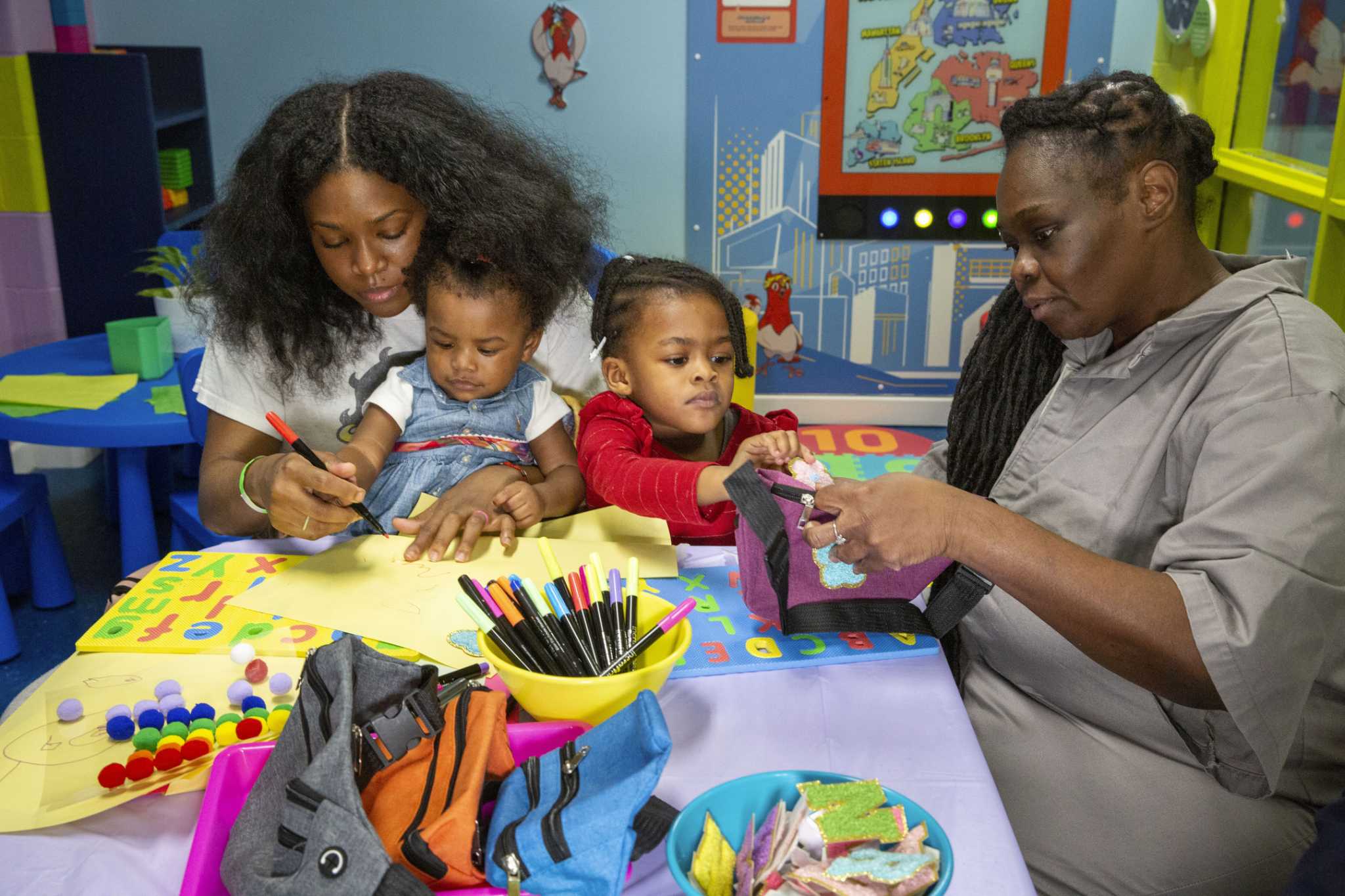 NYC's Rikers Island jail gets a kid-friendly visitation room ahead of Mother's Day