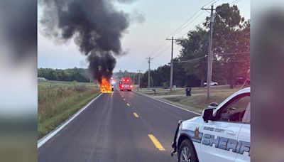 Truck fire shuts down Auburn Road