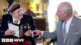 King Charles gives 100th birthday card to D-Day veteran