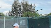 Odd Couple: James Bragg, 53, and Ching Wang, 25, competing in doubles at Mardy Fish tournament