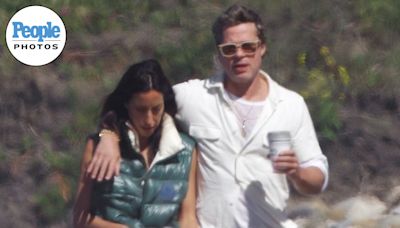 Brad Pitt and Girlfriend Ines de Ramon Keep Close on Romantic Beach Stroll in Santa Barbara: Photos