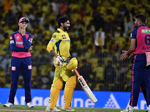 Ravindra Jadeja cops a blow and given out obstructing the field in rare IPL dismissal | Cricket News - Times of India