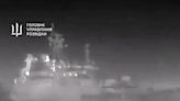 A Russian warship's last-resort machine-gun fire wasn't enough to defeat the Ukrainian sea drone assault that sunk it, video shows