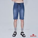 BRAPPERS 男款 HM-中腰系列-鬆緊帶造型彈性五分褲-藍