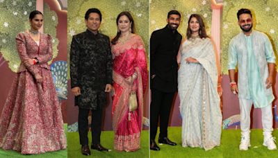 Sania Mirza, Jaspreet Bumrah, Sachin Tendulkar with wife and MS Dhoni with family stun in stylish outfits at Anant Radhika Shubh Ashirwad ceremony