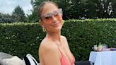 Jennifer Lopez Celebrates Fourth of July in Peach Swimsuit and Nameplate Necklace