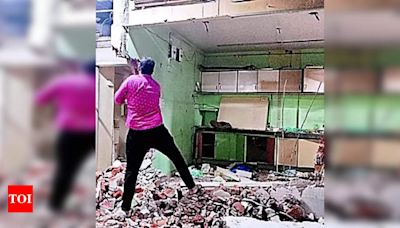 NMC demolishes illegal constructions in 2 hospitals in Nagpur | Nagpur News - Times of India