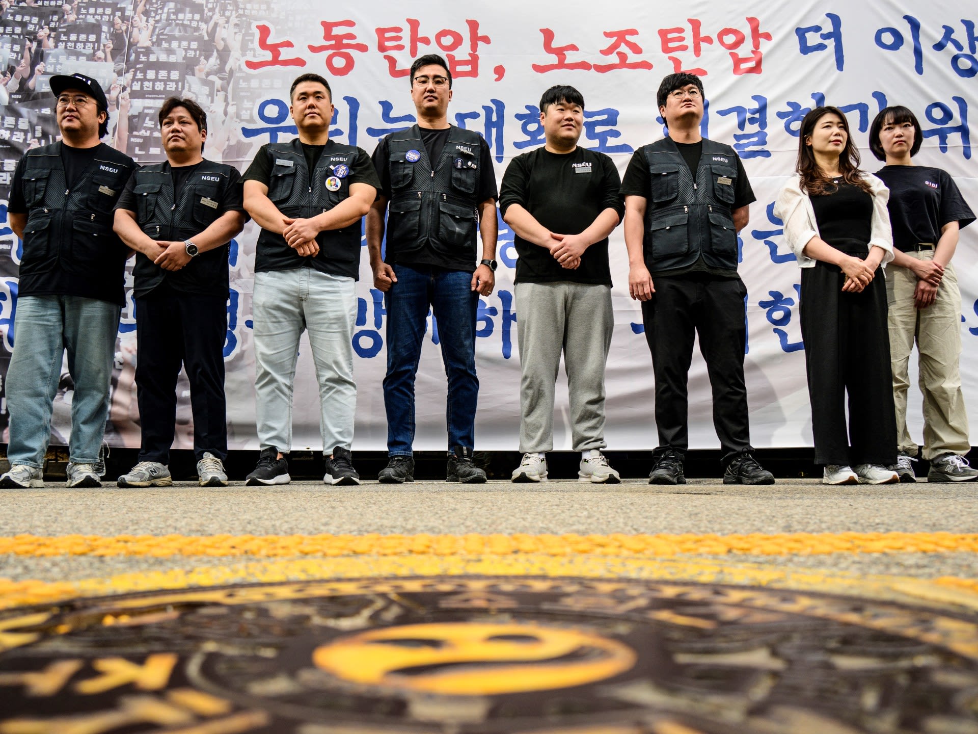 Samsung workers in South Korea take industrial action for first time