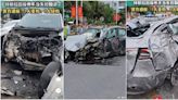 特斯拉狂撞9車「空中翻滾大迴圈」 9車受損4人受傷無死亡