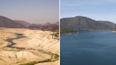 Stunning before-and-after photos show how heavy rain and snow replenished California's dried up reservoirs, even bringing a zombie lake back to life