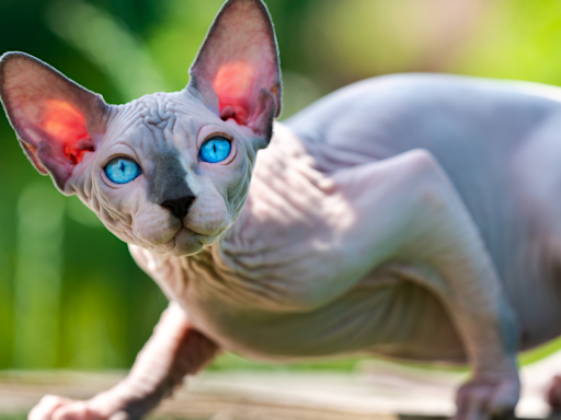 Sphynx Kitty Can’t Get Enough of the One Cat Hater in the Room