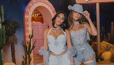 Kim Kardashian Is a Chrome Hearts Cowgirl in a Double Denim Set