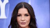 Catherine Zeta-Jones Radiates 'Goth Glam' in Sheer Floral Lace Gown