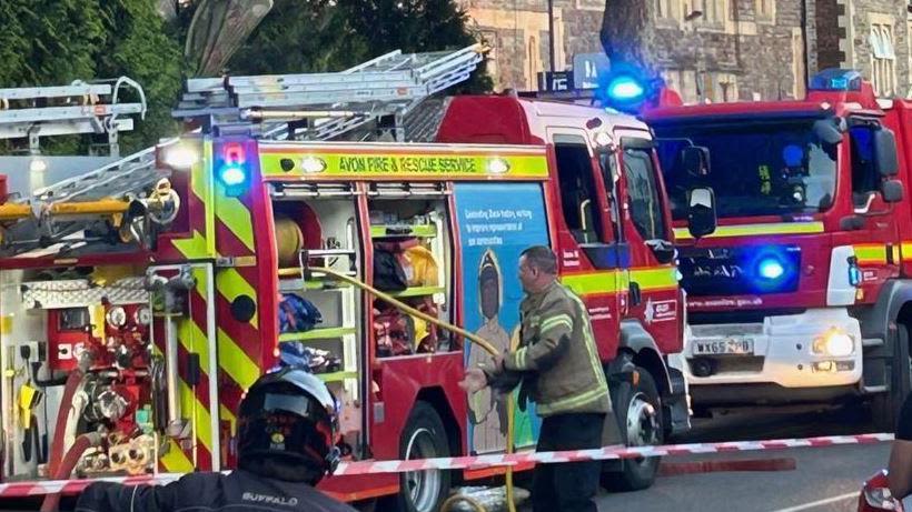 Road closed as busy restaurant evacuated after fire