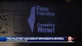 "Free Palestine" projected onto National WWI Memorial during Celebration at Station in Kansas City