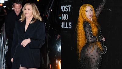 Ice Spice Goes Sheer in Mirrored Maxidress, Kim Cattrall Puts Suiting Spin on Little Black Dress and More...