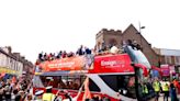 Luton Town celebrate historic rise to Premier League with huge crowds at bus parade