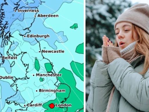 Exact date 1C Arctic blast covers UK as new maps show first signs of winter