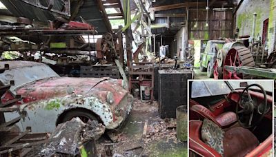 Iconic sports car worth £40k found abandoned inside derelict farm