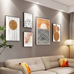 現代簡約客廳沙發背景墻裝飾畫北歐掛畫高端抽象線條藝術壁畫組合正品