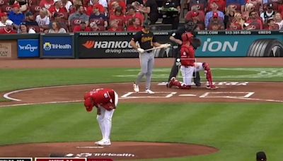 Watch the moment Reds pitcher Hunter Greene vomits all over the mound