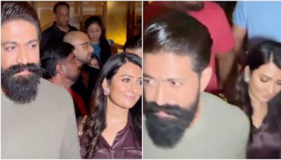 Yash steps out for dinner date with wife Radhika Pandit amid Mumbai rains. See pics, videos