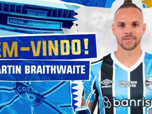 Grêmio anuncia oficialmente a contratação do atacante Braithwaite