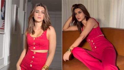 Kriti Sanon's Cherry Red Bralette And Trousers Is Making This Summer Look A Whole Lot More Fierce