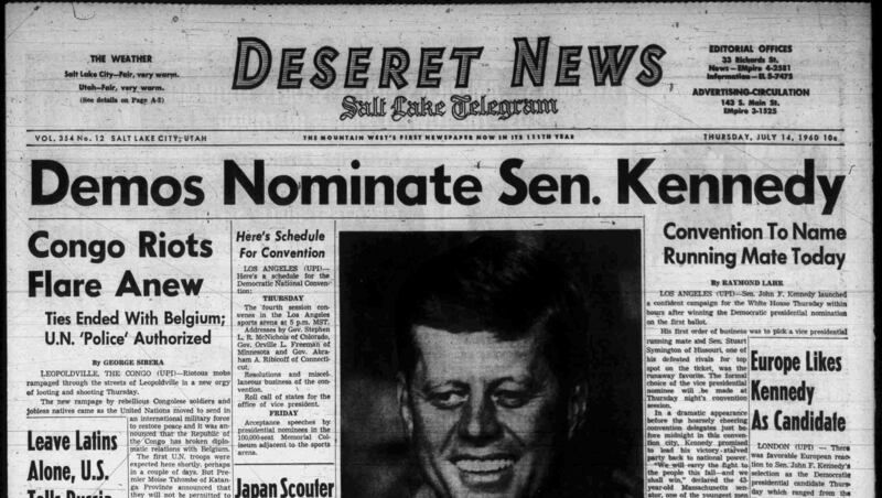 Deseret News archives: John F. Kennedy wins Democratic nomination in 1960