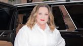 Melissa McCarthy Whimsically Elevates White Shirtdress with Rainbow Bag and Disco Ball Mules