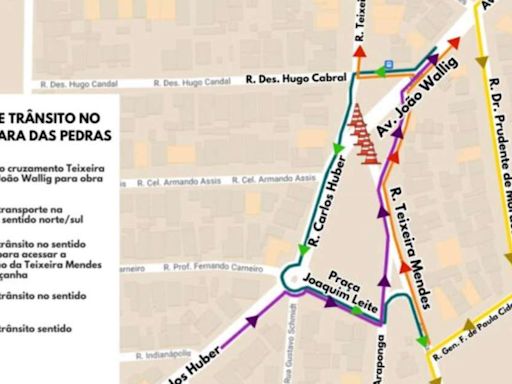 Atenção motoristas! Bairro Chácara das Pedras terá alterações no trânsito nesta segunda-feira; Confira o mapa