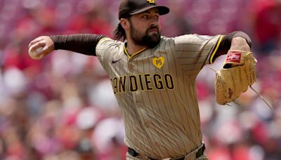 Matt Waldron of the San Diego Padres pitches in the first inning against the Cincinnati Reds at Great American Ball Park on May 23, 2024, in Cincinnati, Ohio.