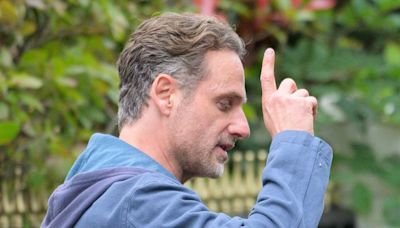 Andrew Lincoln is spotted on set for new thriller series in Glasgow