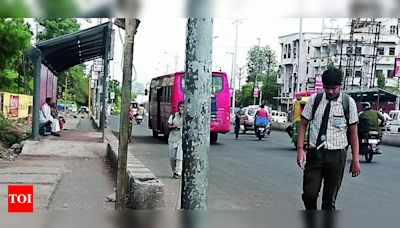 Controversy Over Bus Stop Construction on Service Road After BRTS Dismantling | Bhopal News - Times of India