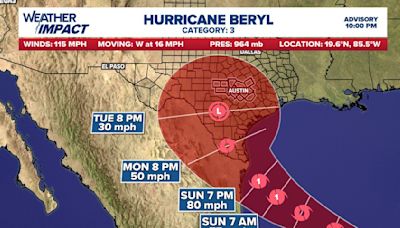 All of Central Texas now in the cone for Hurricane Beryl | What it means for our forecast