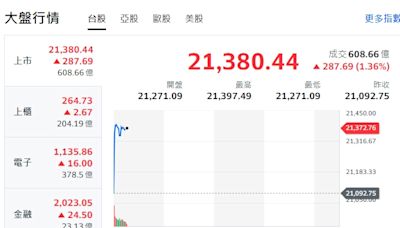 台股開盤》指數漲逾287點 分析師：留意隔日沖、解套賣壓