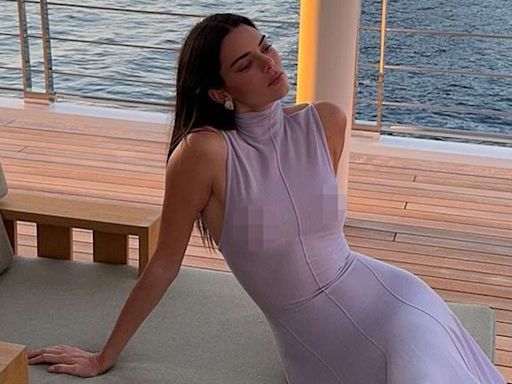 Khloé Kardashian Gushes Over Kendall Jenner Posing in a Nipple-Baring Dress on a Yacht: ‘Best Nips in Town’