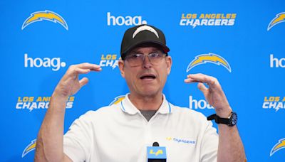 Jim Harbaugh explains why the Chargers traded up for WR Ladd McConkey