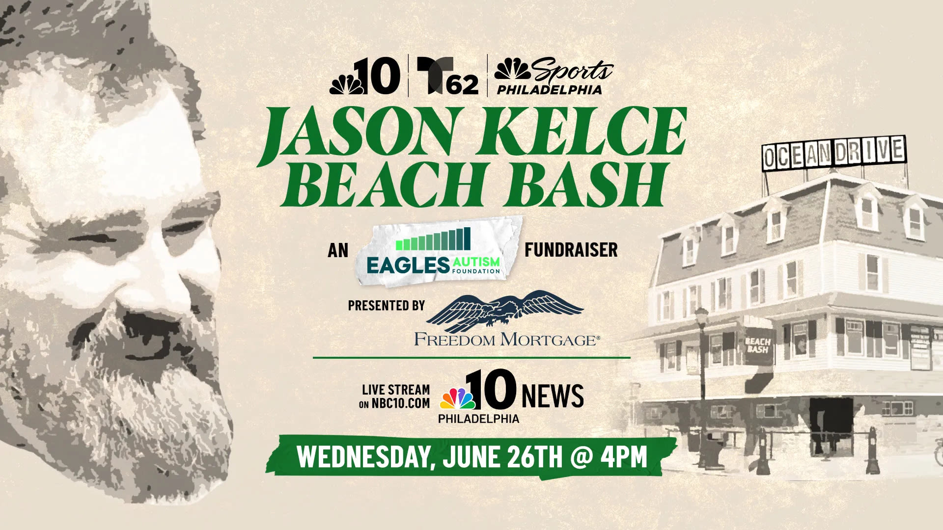 Watch and donate: The 2024 Jason Kelce Beach Bash in support of the Eagles Autism Foundation