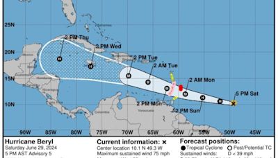 Hurricane Beryl, a 'dangerous storm,' builds to Category 4, bears down on Barbados