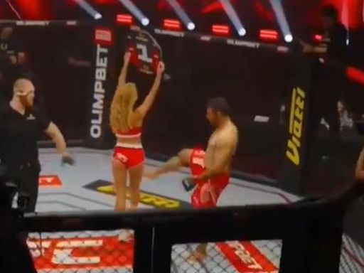 Luchador de MMA le pegó una patada a una ring-girl en Rusia, recibió una golpiza y fue suspendido de por vida