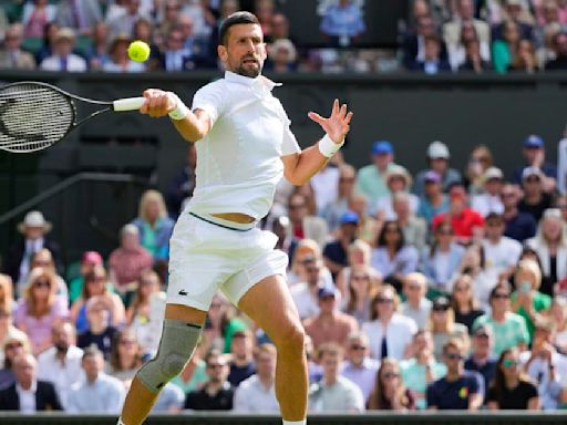 Novak Djokovic's knee is pain-free at Wimbledon but his movement is not quite where he wants it