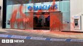 Manchester: Four arrested after Barclays bank covered in paint