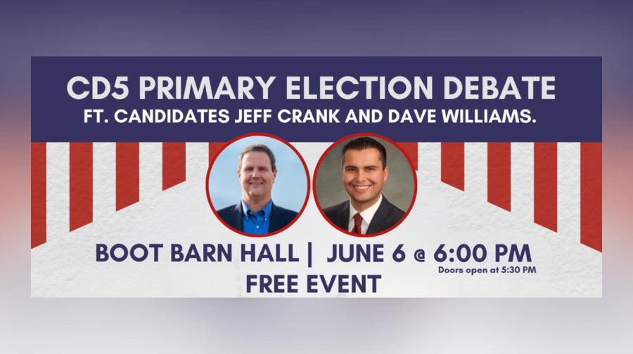 Congressional District 5 Primary Debate between Crank and Williams set for June 6