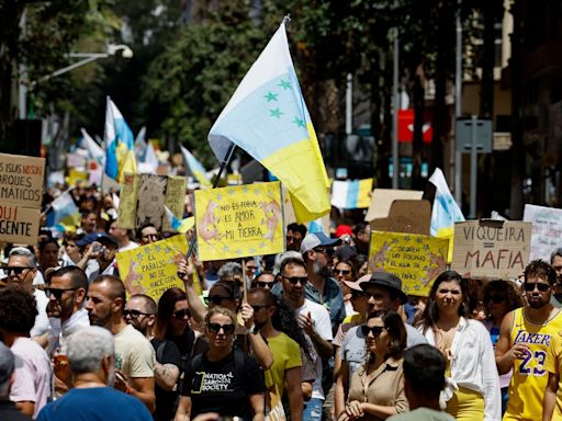 Tenerife residents protest ‘unsustainable’ tourism in Canary Islands