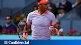 Nadal resiste en la adversidad: evita la remontada de Cachín y alarga su idilio con Madrid (6-1, 6-7 y 6-3)