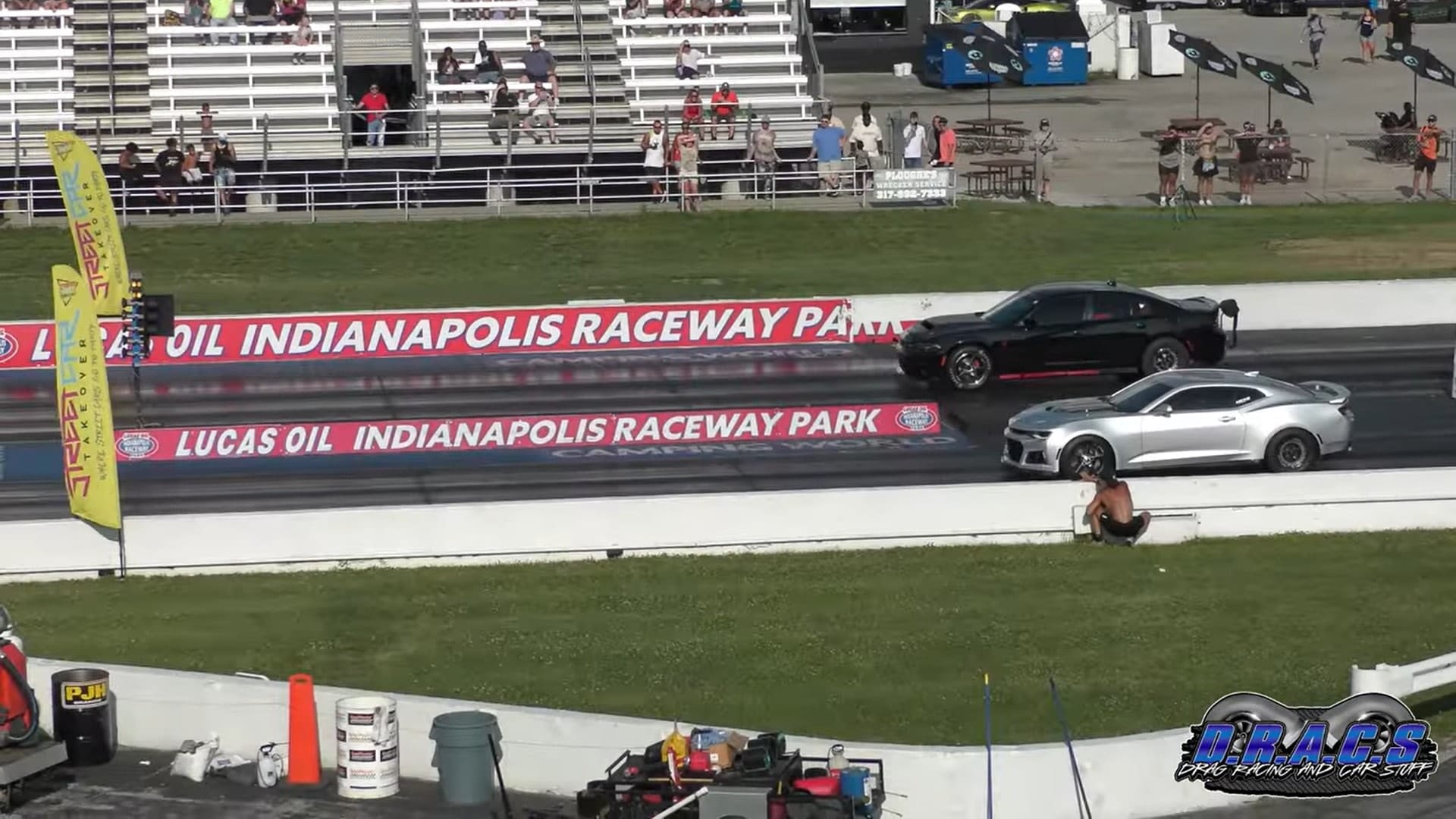 Charger Hellcat Dominates Dragstrip in Thrilling Races Against American Muscle